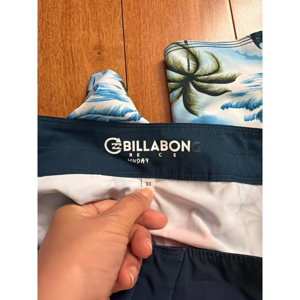 Billabong Board Shorts Mens Blue Hawaii Tropical Floral Recycler Sunday 33
